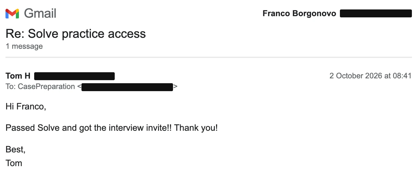 Tom, Gmail. Interview invitation