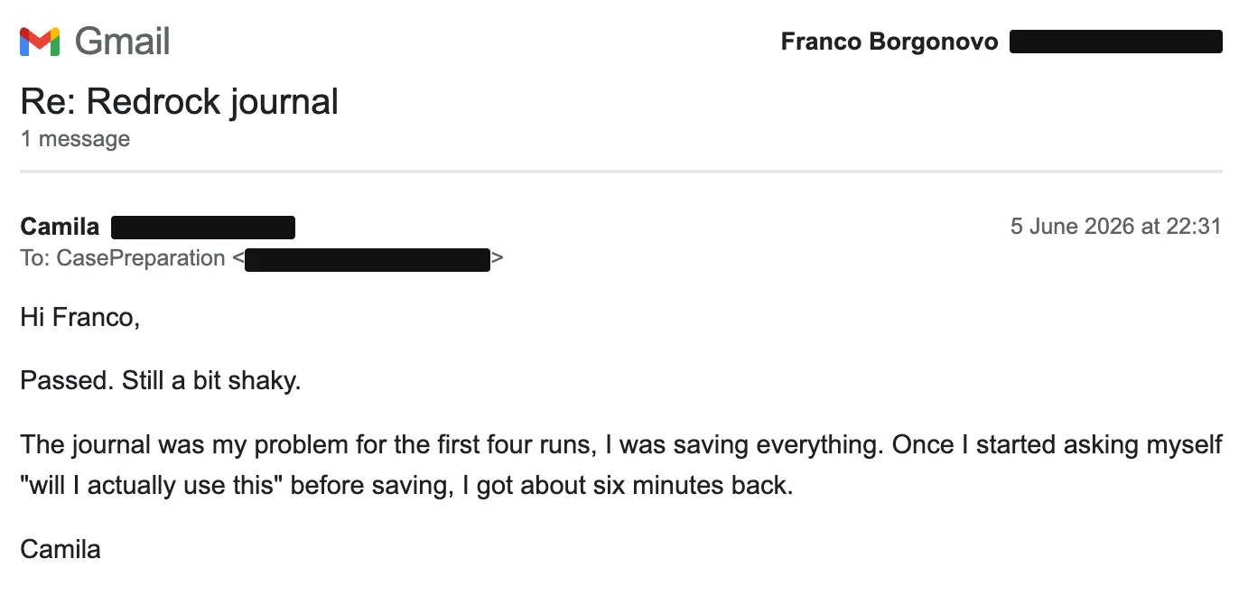 Camila, Gmail. Choosing what to save