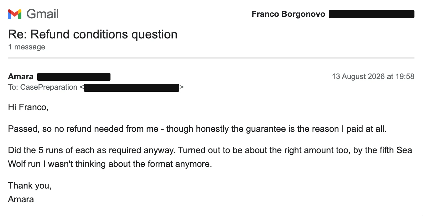 Amara, Gmail. Guarantee and repeated practice
